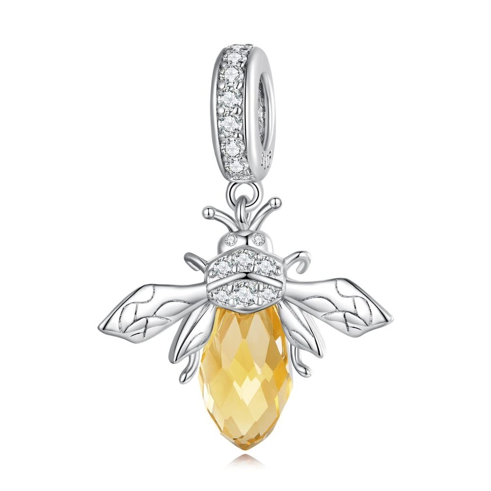 8042 Bee Pendant Charms for Bracelets and Neckalces 925 Sterling Silver